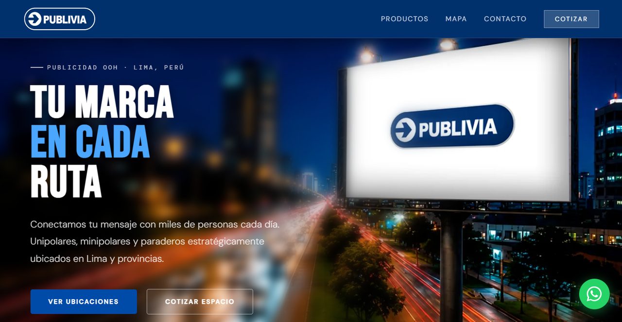 Web de una empresa de publicidad exterior